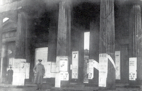 Chester Castle Gate in 1915 during a recruiting drive by the Cheshire Regiment.