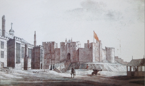 18th century watercolour of Chester Castle by Moses Griffith